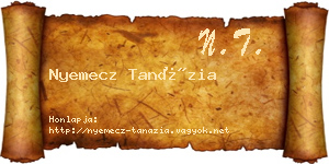 Nyemecz Tanázia névjegykártya